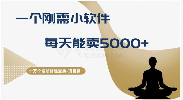 十万个富翁修炼宝典之17.一个刚需小软件，每天能卖5000+-知库