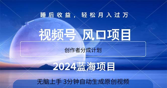 2024蓝海项目，3分钟自动生成视频，月入过万-知库