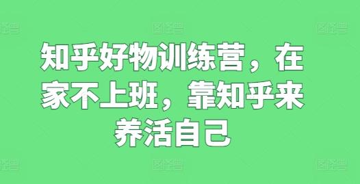 知乎好物训练营，在家不上班，靠知乎来养活自己-知库