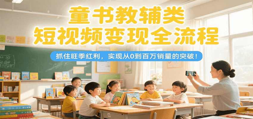 童书教辅类短视频变现全流程，抓住旺季红利，实现从0到百万销量的突破！-知库