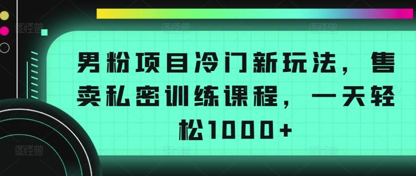 男粉项目冷门新玩法，售卖私密训练课程，一天轻松1000+【揭秘】-知库