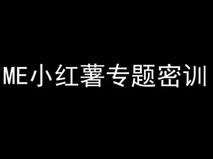 ME小红薯专题密训-小红书电商教程-知库