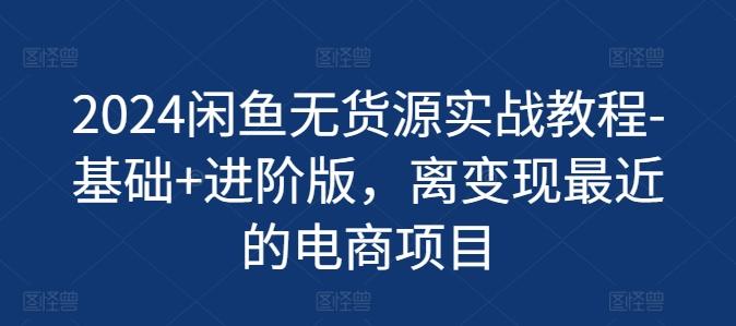 2024闲鱼无货源实战教程-基础+进阶版，离变现最近的电商项目-知库