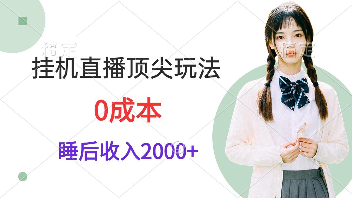 (9715期)挂机直播顶尖玩法，睡后日收入2000+、0成本，视频教学-知库