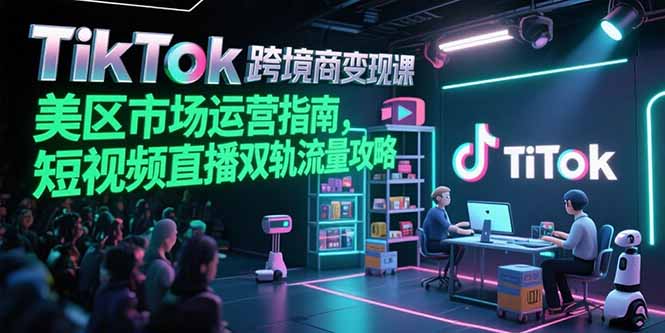 TikTok跨境电商变现课，美区市场运营指南，短视频直播双轨流量攻略-知库