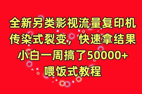 全新另类影视流量复印机，传染式裂变，快速拿结果，小白一周搞了50000+，喂饭式教程【揭秘】-知库