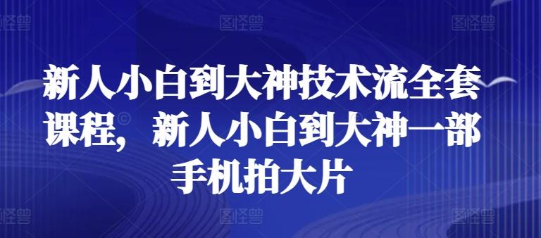 新人小白到大神技术流全套课程，新人小白到大神一部手机拍大片-知库