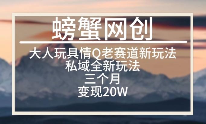 大人玩具情Q用品赛道私域全新玩法，三个月变现20W，老项目新思路【揭秘】-知库