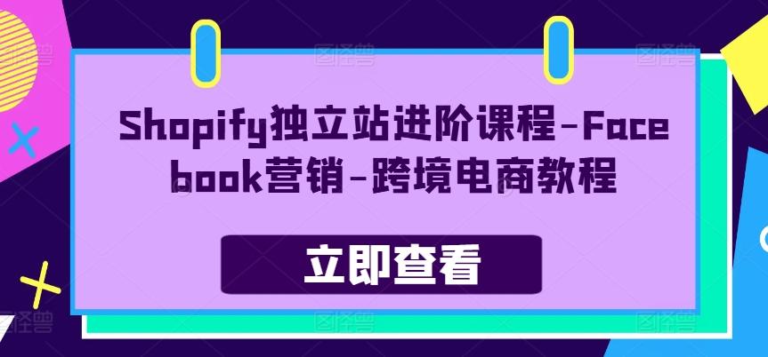 Shopify独立站进阶课程-Facebook营销-跨境电商教程-知库