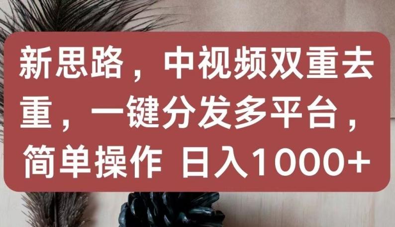 新思路，中视频双重去重，一键分发多平台，简单操作，日入1000+【揭秘】-知库