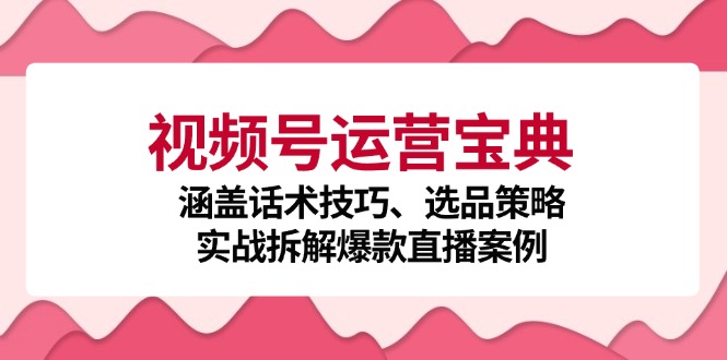 视频号运营宝典：涵盖话术技巧、选品策略、实战拆解爆款直播案例-知库