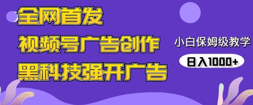 全网首发蝴蝶号广告创作，用AI做视频，黑科技强开广告，小白跟着做，日入1000+【揭秘】-知库