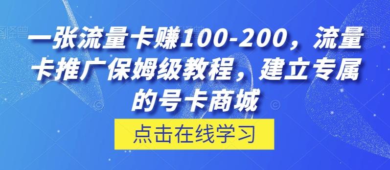 一张流量卡赚100-200，流量卡推广保姆级教程，建立专属的号卡商城-知库