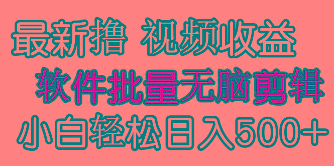 (9569期)发视频撸收益，软件无脑批量剪辑，第一天发第二天就有钱-知库