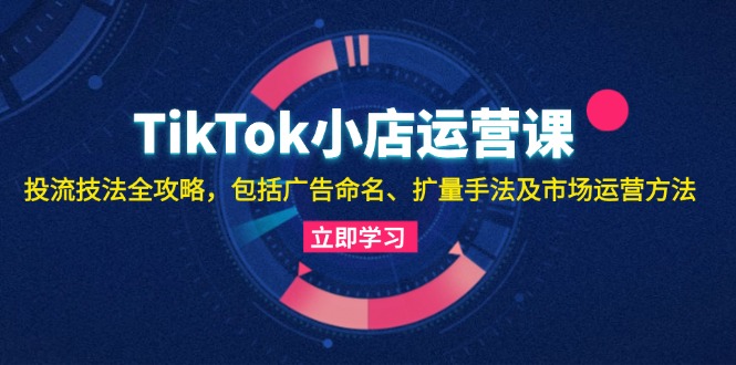 TikTok小店运营课：投流技法全攻略，包括广告命名 扩量手法及市场运营方法-知库