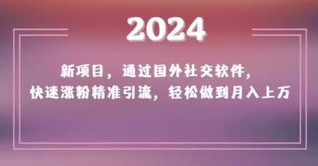 2024新项目，通过国外社交软件，快速涨粉精准引流，轻松做到月入上万【揭秘】-知库