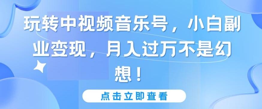 玩转中视频音乐号，小白副业变现，月入过万不是幻想【揭秘】-知库