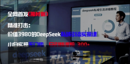 精准打击：价值3980的DeepSeek私域引流实操课，小白实操无门槛，日引精准粉300+-知库
