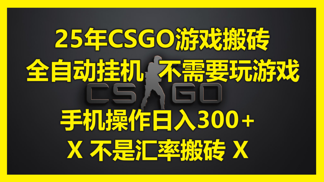 25年CSGO游戏搬砖，全自动挂机，不需要玩游戏，手机操作日入300+。(不…-知库