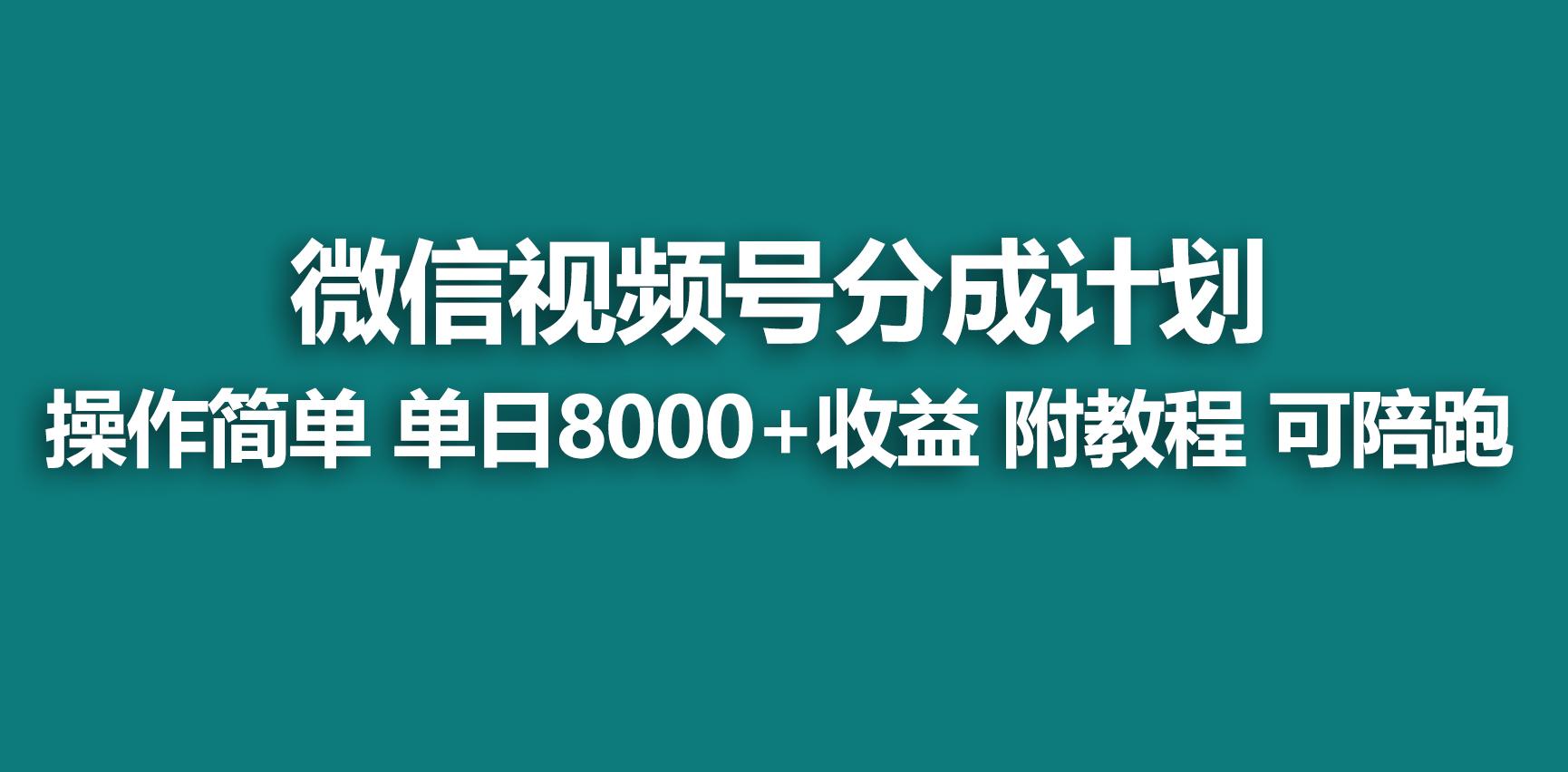 【蓝海项目】视频号分成计划，快速开通收益，单天爆单8000+，送玩法教程-知库