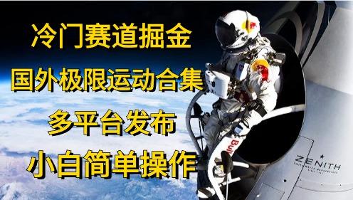 冷门赛道掘金，国外极限运动视频合集，多平台发布，小白简单操作-知库