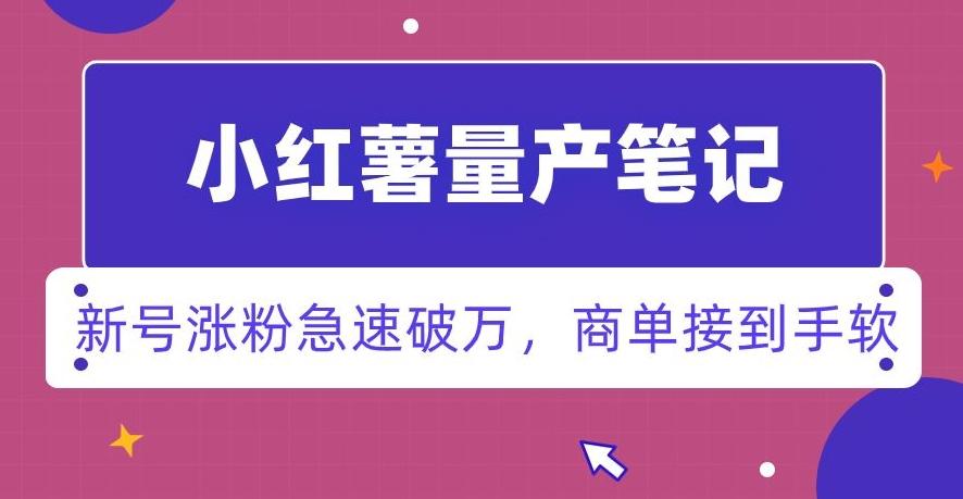 小红书量产笔记，一分种一条笔记，新号涨粉急速破万，新黑马赛道，商单接到手软【揭秘】-知库