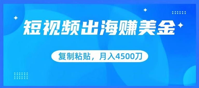 短视频出海赚美金，复制粘贴批量操作，小白轻松掌握，月入4500美刀【揭秘】-知库