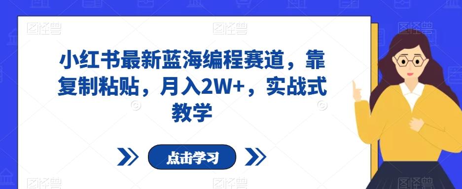 小红书最新蓝海编程赛道，靠复制粘贴，月入2W+，实战式教学【揭秘】-知库