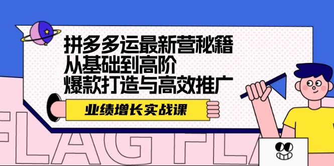 拼多多运最新营秘籍：业绩 增长实战课，从基础到高阶，爆款打造与高效推广-知库