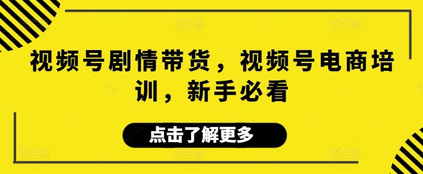 视频号剧情带货，视频号电商培训，新手必看-知库