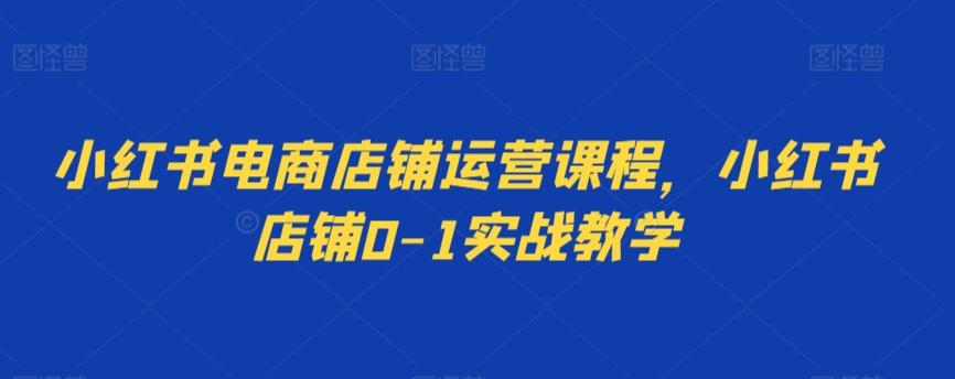 小红书电商店铺运营课程，小红书店铺0-1实战教学-知库