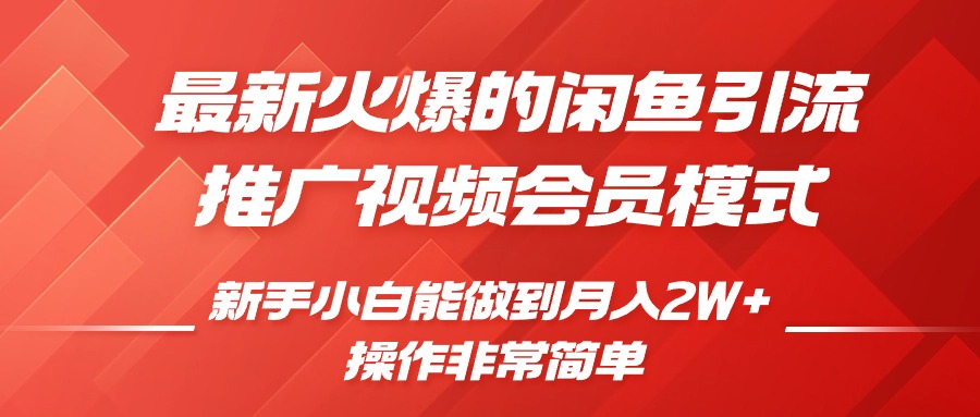 闲鱼引流推广影视会员，0成本就可以操作，新手小白月入过W+【揭秘】-知库