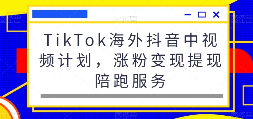 TikTok海外抖音中视频计划，涨粉变现提现陪跑服务-知库