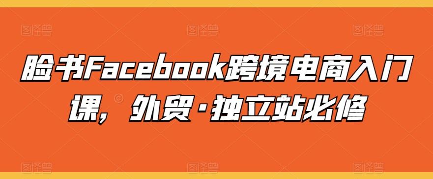 脸书Facebook跨境电商入门课，外贸·独立站必修-知库