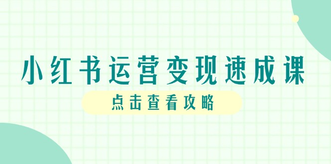 小红书运营变现速成课，账号搭建到暴力起号，个人IP全流程指南-知库