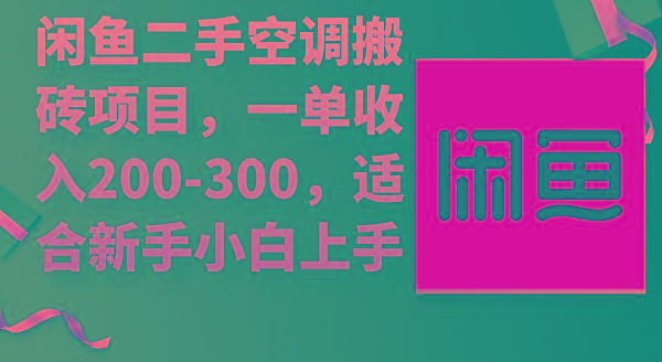 (9539期)闲鱼二手空调搬砖项目，一单收入200-300，适合新手小白上手-知库