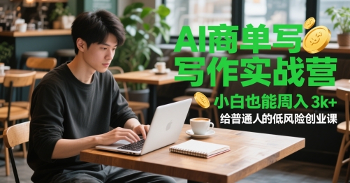 AI商单写作实战营，小白也能周入3k+，给普通人的低风险创业课-知库