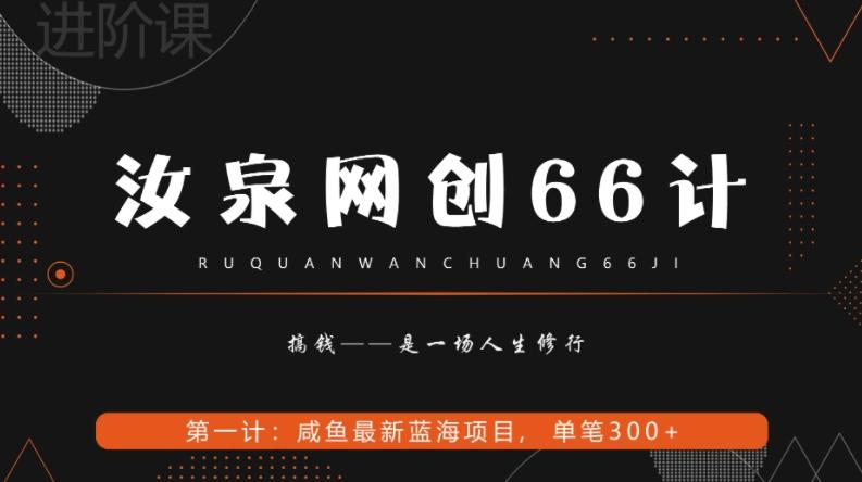 汝泉网创66计之第1计：闲鱼长期稳定项目，单笔变现300+-知库