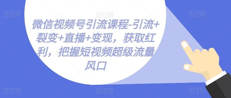 微信视频号引流课程-引流+裂变+直播+变现，获取红利，把握短视频超级流量风口-知库