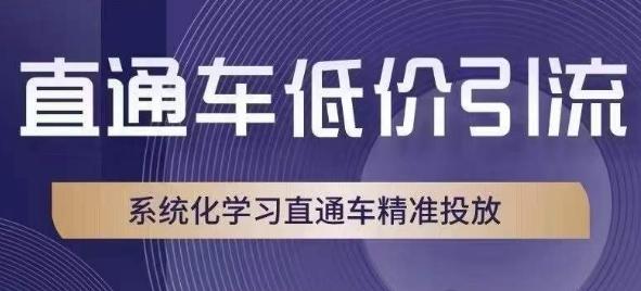 直通车低价引流课，系统化学习直通车精准投放-知库