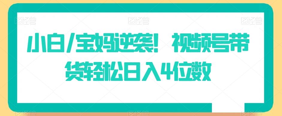 小白/宝妈逆袭！视频号带货轻松日入4位数【揭秘】-知库