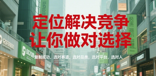 定位解决竞争，让你做对选择，复制成功，选对赛道，选对品类，选对平台，选对人-知库