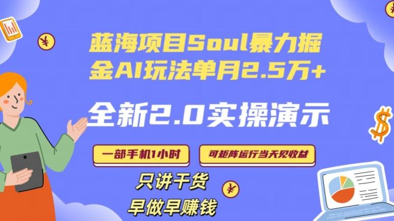 Soul怎么做到单月变现25000+全新2.0AI掘金玩法全程实操演示小白好上手【揭秘】-知库