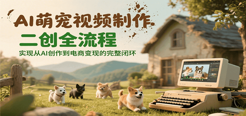 AI萌宠视频制作二创全流程，实现从AI创作到电商变现的完整闭环-知库