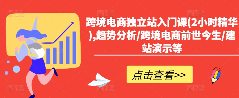 跨境电商独立站入门课(2小时精华),趋势分析/跨境电商前世今生/建站演示等-知库