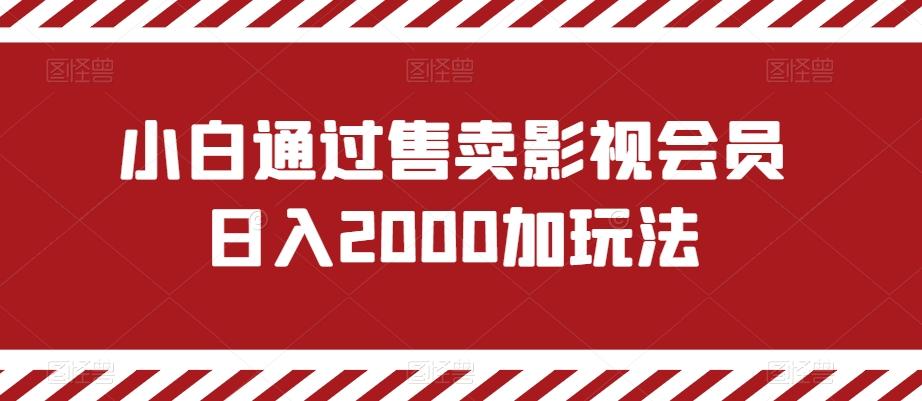 小白通过售卖影视会员日入2000加玩法-知库