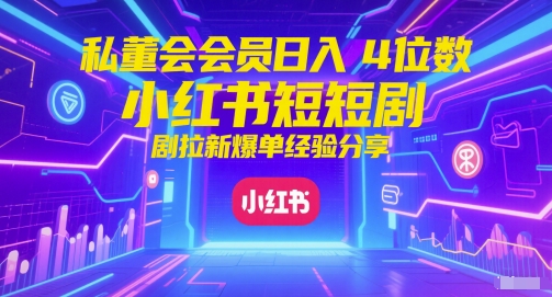 私董会会员日入4位数小红书红果短剧拉新爆单经验分享-知库