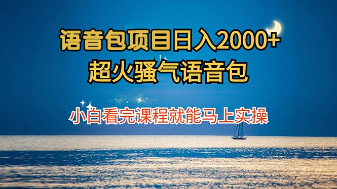 语音包项目 日入2000+ 超火骚气语音包小白看完课程就能马上实操-知库