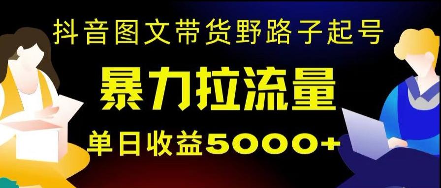 抖音图文带货暴力起号，单日收益5000+，野路子玩法，简单易上手，一部手机即可【揭秘】-知库