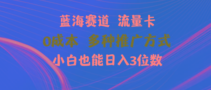 蓝海赛道 流量卡 0成本 小白也能日入三位数-知库